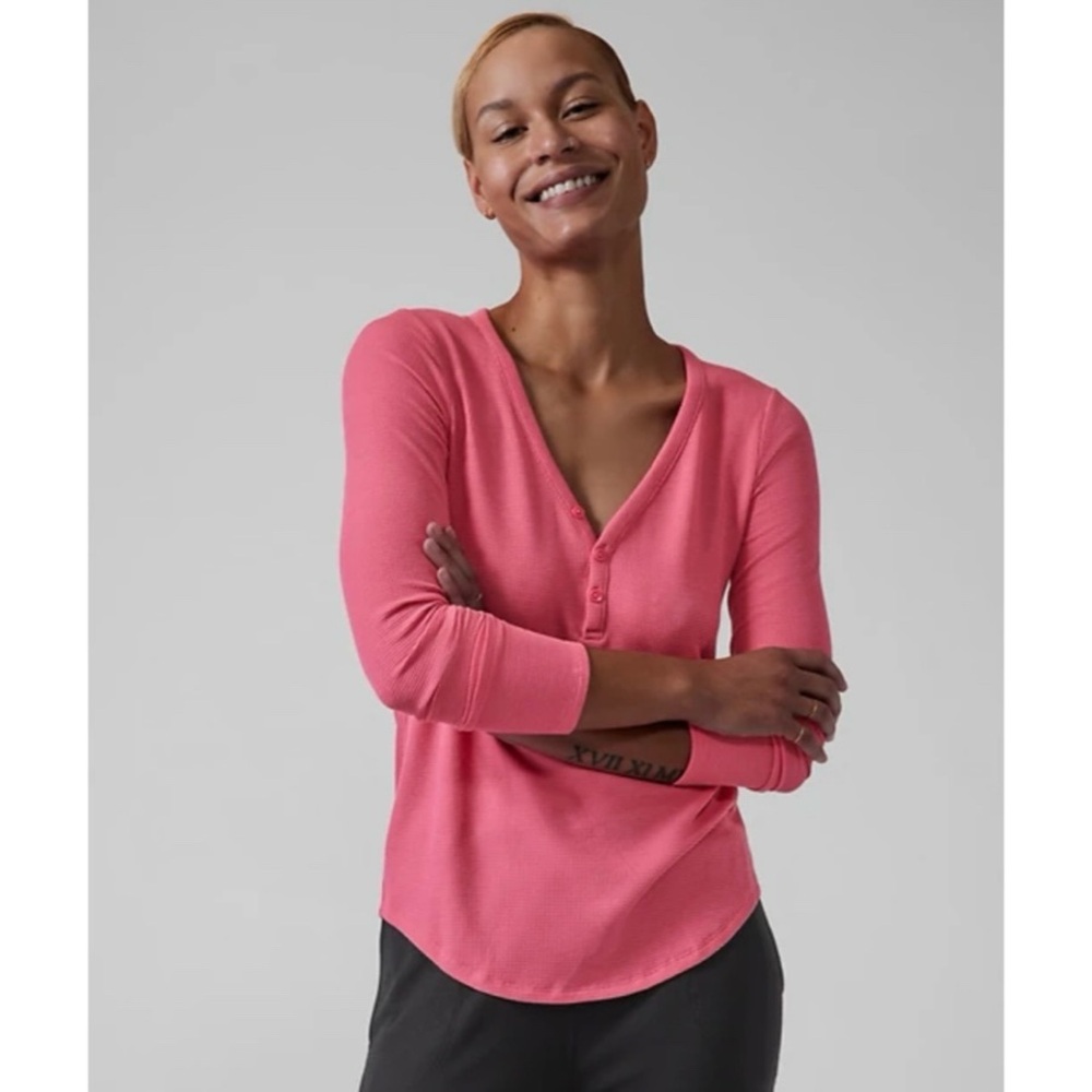 NEW Athleta Wind Down Sleep Top Dragonfruit Pink
